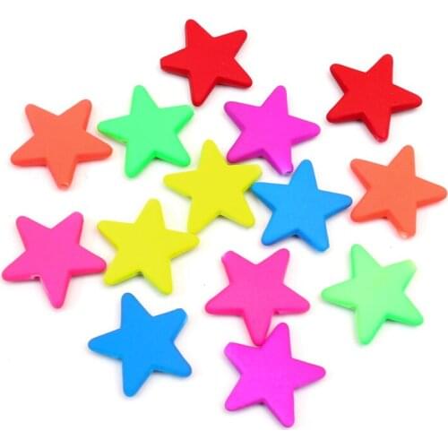 50Pcs Mixed Acrylic Star Beads Diy Jewelry Marking Loose Spacer Beads For Bracelet Necklace Charm Jewelry Accessories 23X23mm