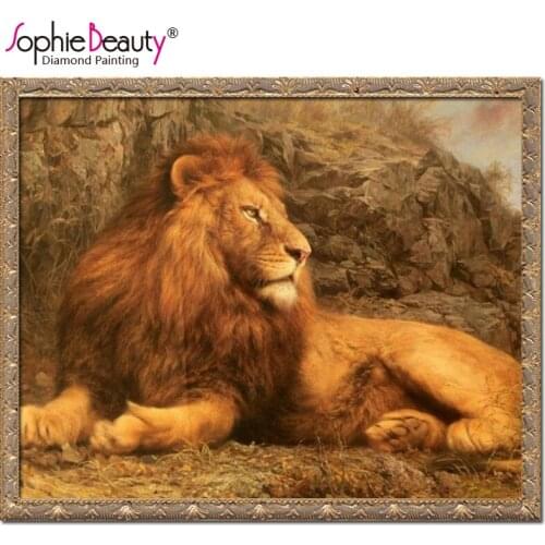 Diy Diamond Mosaics Lion Diamond embroidery needlework cross stitch full of diamond pattern jewelry handmade enjoyable crafts