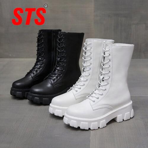 STS 2020 Boots Women Genuine Leather Shoes Winter Boots Shoes Women Casual Couple Unisex Autumn Botas Mujer Female Ankle Boots