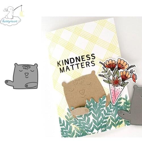 CH Cute Bear Metal Cutting Dies 3D DIY Scrapbooking Carbon Sharp Craft Die Photo Invitation Cards Decoration