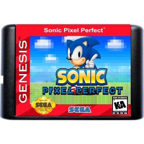 Sonic Pixel Perfect 16 Bit MD Game Card For Sega Mega Drive For Genesis