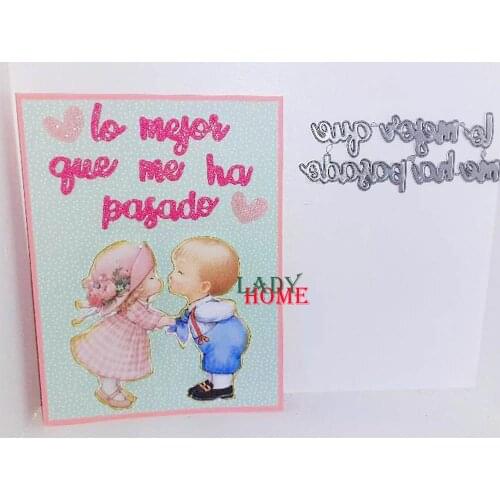 Spainish Words Cut Dies Metal Mold Punch Stencil for DIY Scrapbooking Paper Album Photo Cards Making Dies Cut New 2021