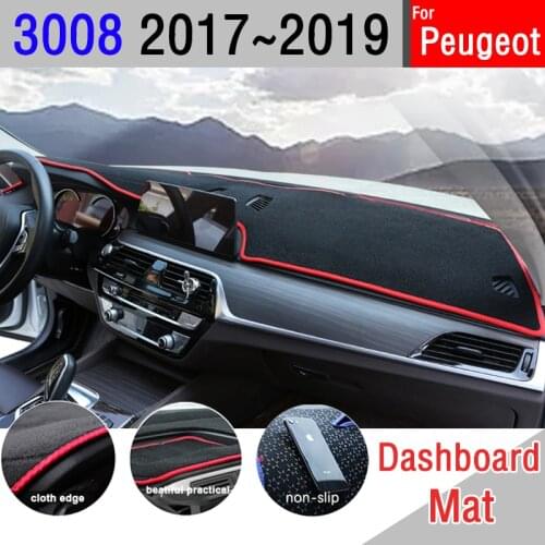 Car dashboard Avoid light pad Instrument platform desk cover Mat Carpets For Peugeot 3008 2017 2018 2019 Mk2 3008GT GT