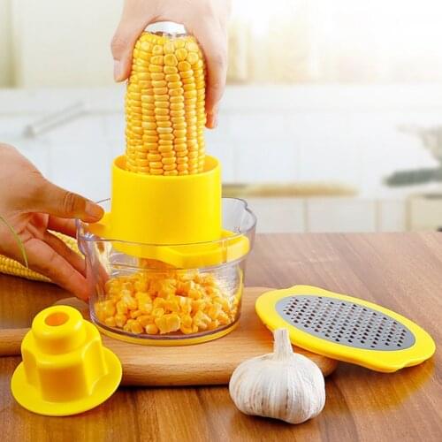 Corn Kerneler Peeler Kitchen Helper Remove Kerneler Cob Corn Cutter Peeler Thresher Stripper Set Tools