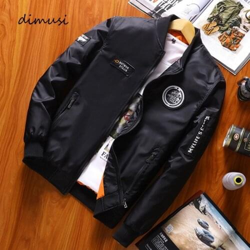 DIMUSI New Mens Bomber Jackets Male Outwear Slim Cargo Coats Fashion Mens Embroidery Baseball Jackets Chaqueta Brand Clothing