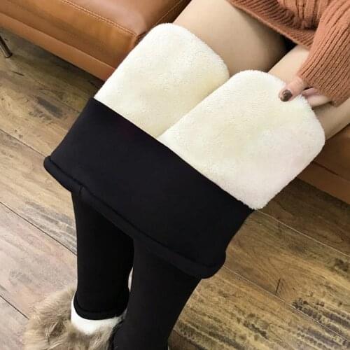 NORMOV Womens Winter Warm Leggings Super-thick High Stretch Lamb Cashmere Leggins High Waist Skinny Trousers