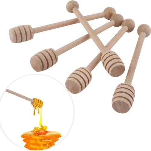 BETOHE 1pc 3pcs 5pcs European Long-Handled Beech Honey Stirring Rod Wooden Spoon Stirring