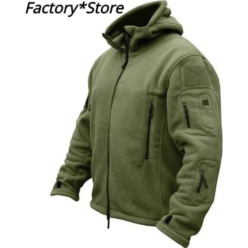 Mens Military Thermal Fleece Tactical Jacket Outdoor Sports Military Hooded Coat Softshell Hiking Outdoor Army