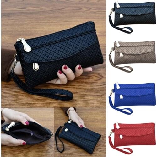 New Fashion Pu Leather Wallet Clutch Womens Large Capacity Purse Phone Wallet Female Case Phone Pocket
