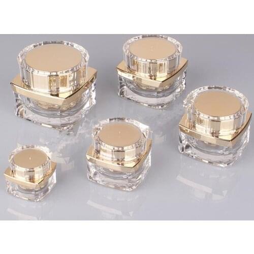 5g 10g 20g Portable Acrylic Face Cream Jars 30g 50g Gold Empty Lotion Makeup Bottle Jars for Women fashion