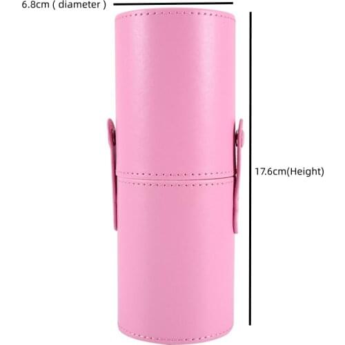 Portable Makeup Brushes Cylinder Holder Roll Travel Cosmetic Case Leather Brush Pen Pencil Empty Storage Organizer Container