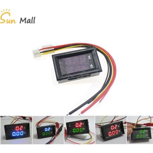 DC 100V 1A 10A 50A 100A Mini 0.28inch LED Digital Voltmeter Ammeter Volt Ampere Meter Amperemeter Voltage Indicator Tester