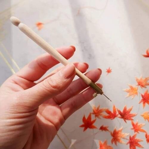 Simplicity Wood Crochet Hook with 3 Needles French Crochet Embroidery Beading Needles DIY Craft Sewing Tool Set