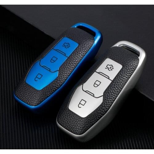TPU Car Key Cover Case For Ford Fusion Mondeo Mustang F-150 Explorer Edge 2015 2016 2017 2018 Car Styling Keychain Ring