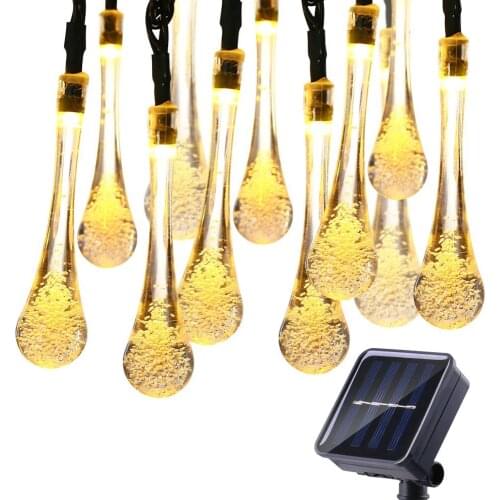 ABXMAS 5/10M 30/50 LEDS Crystal Ball Solar Lamp Power LED String Fairy Lights Solar Garlands Garden Christmas Decor For Outdoor