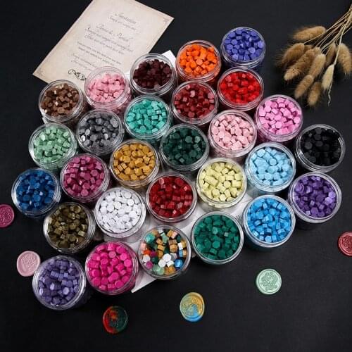 200Pcs/Box Seal Stamp Wax Colorful Beads Wax Seal Stamps for Envelope Documents Wedding Birthday Party Invitation Sealing Wax