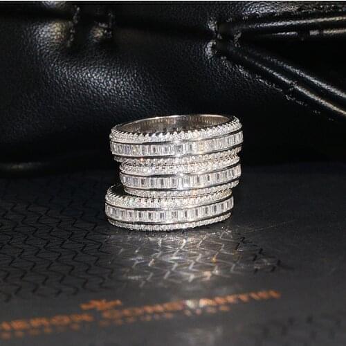 New Timeless Classic Micro-inlaid Zircon Ring 925 Sterling Silver Jewelry Engagement Wedding Ring Womens Luxury Party Jewelry