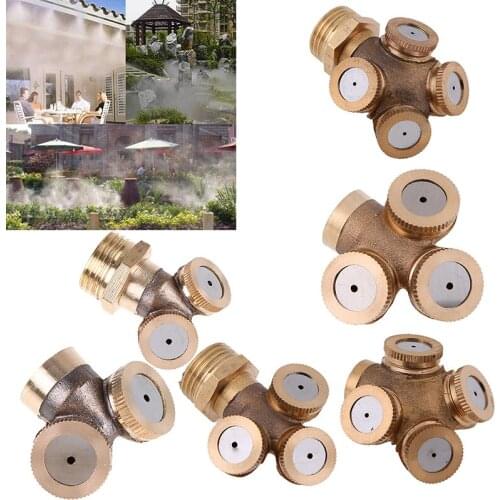 1PC Brass Spray Nozzle Garden Sprinklers Adjustable Hose Connector Mist Water Sprinkler Garden Irrigation Fitting Watering Tools