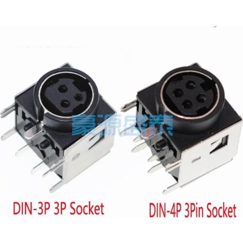 10PCS/Lot Big S Terminal DIN-4P/DIN-3P DIN-422 Female Socket/Jack Connector 3P/4P
