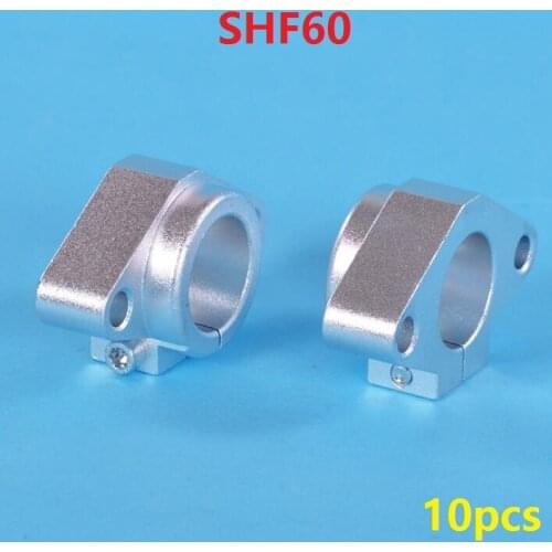 10pcs/lot SHF60 aluminum linear bearing shaft support for 60mm rod rail shaft support diy XYZ table CNC router parts