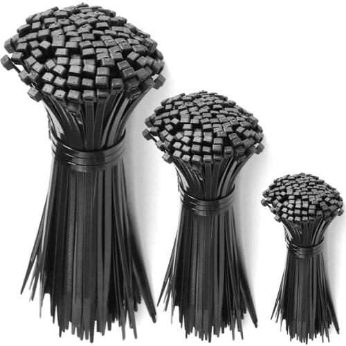 100pcs 3x100mm 3x150mm 3x200mm Zip Wrap Ties Cable Ties Wire Straps PLASTIC Hook Self-locking Nylon White Black Cable Tie