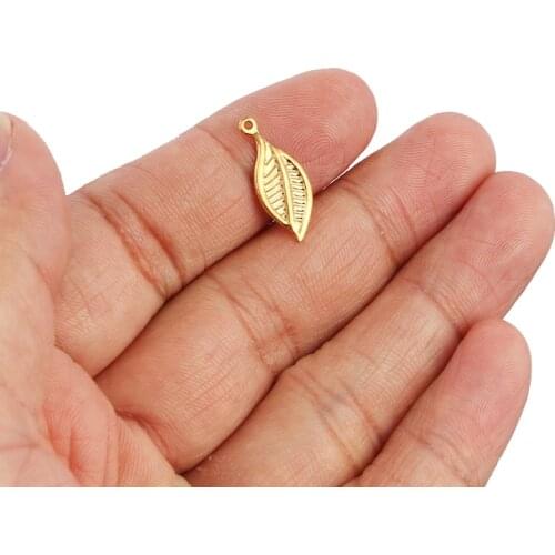20pcs Stainless Steel Leaf Pendant Jewelry Charms Pendant For DIY Jewelry Making Accessories DIY Handmade Fitting