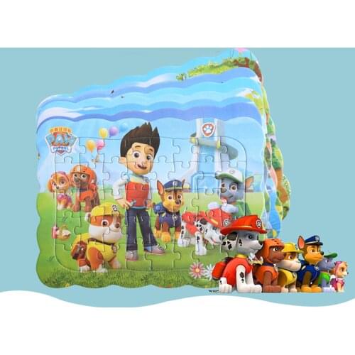 2021 New Paw Patrol Wooden Puzzle Kids Cartoon Animal Wood Jigsaw Puzzles Child Early Educational Learning Toy for birthday Gift