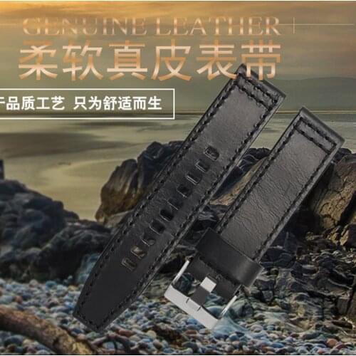 22mm 24mm For Fossil JR1354|1487|1424 watchband high quality Retro quick release genuine leather diesel strap black dark brown