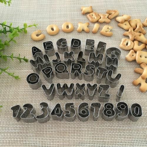 37pcs Alphabet Letter Number Cake Fondant Icing Cutter Mould stainless Tools Set