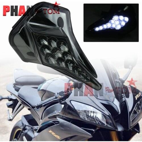 For YAMAHA YZFR6 08-12 Motorcycle Accessories Front Center Marker LED Pilot Light Black YZF R6 2008-2012
