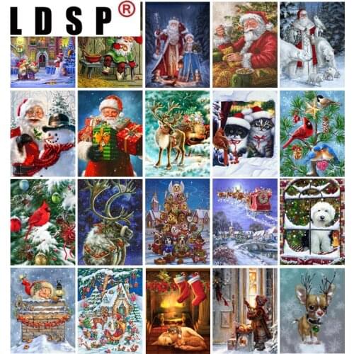 LDSP Home Decor 5D DIY Diamond Painting "Christmas Santa Claus" Full Drill Square Round Diamond Embroidery Cross Stitch Mosaic