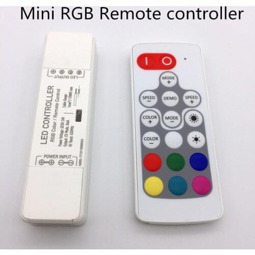 Wireless remote RF RGB LED controller mini Dimmer 3x6A DC5-24V mini Dimmer 433.92MHz LED RGB module mini remote controller 15M