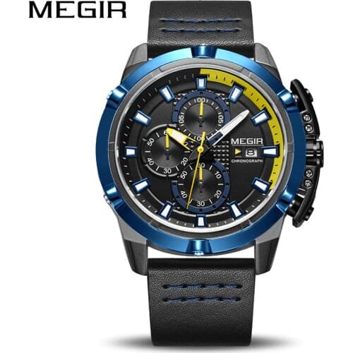 MEGIR Men Quartz Sport Watch Relogio Masculino Chronograph Military Army Watches Clock Men Top Brand Luxury Creative Watch Men