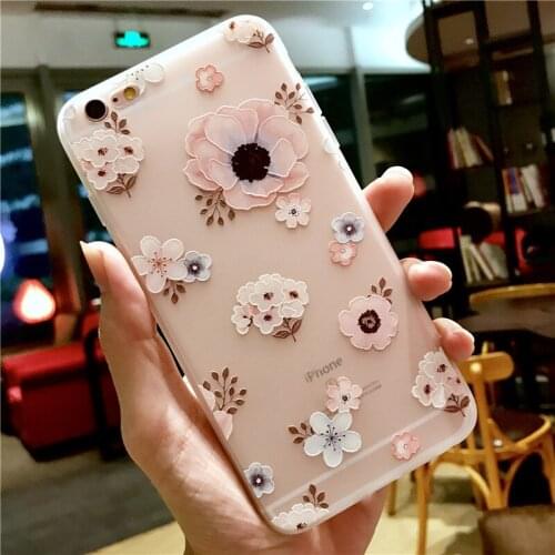 3D Flower Case For iphone XS X XR XS Max Soft TPU Phone Case For iphone 6 6s 7 8 Plus SE 2020 12 mini 11 Pro Max Silicone Cases