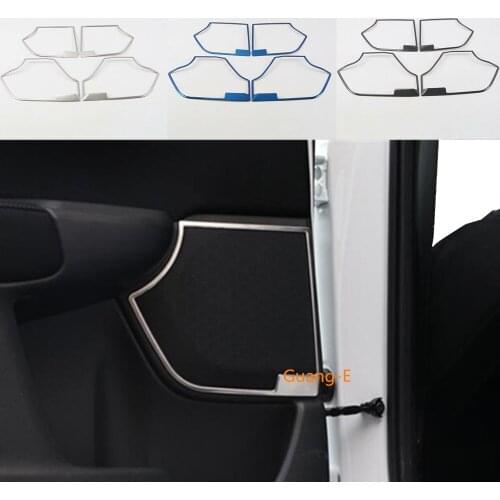 Car Styling Detector Stick Stainless Steel Inside Door Audio Speak Sound Cover Ring Trim For Honda CRV CR-V 2017 2018 2019 2020