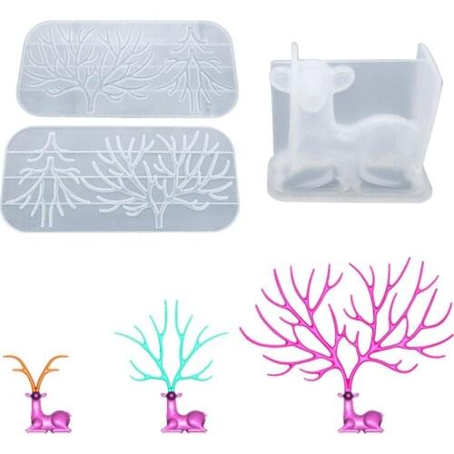 DIY Crystal Epoxy Deer Antlers Tree Branch Jewelry Making Pendant Silicone Mold Mould ewelry Making model tool DIY Mold Mould ew