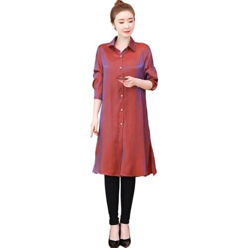 Long Women Blouses 2021 New Female Spring Autumn Large size L-5XL Fashion Shirt Long Sleeve Tops Loose Blouse Ladies Overcoat