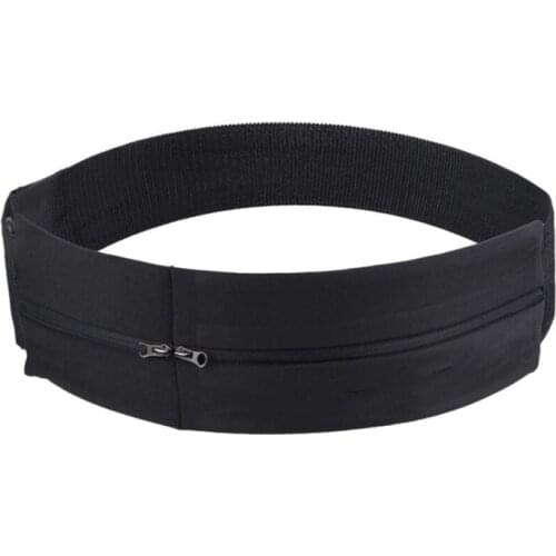 Elastic Waistband Sport Bag Double Zipper Pocket Waist Bag Running Gym Yoga Waist Belt Pack Mobile Phone Wrist Wallet