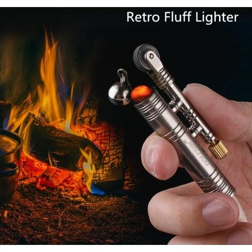 Torch Lighter Survival Tool Outdoor camping fire source windproof fluff lighter Million Matches Flint Fire Starter
