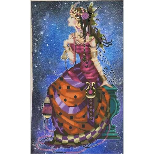 Artistic hand-dyed hand-painted cross-stitch cloth with beaded metal thread cross-stitch kit MD angel styles cross stitch MD142