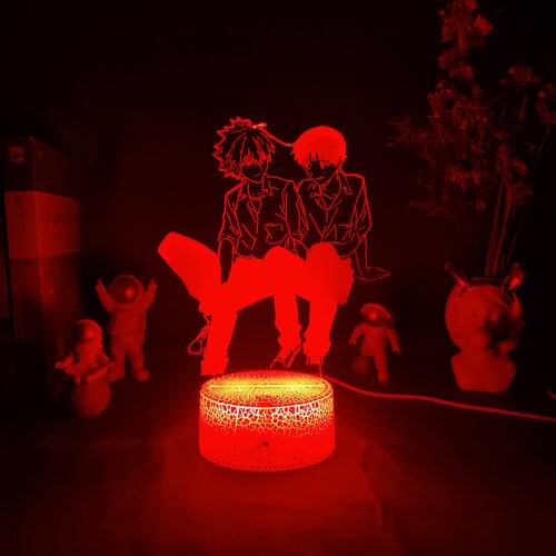 Ikari Shinji Kaworu Nagisa Figurines 3D Hologram Anime Light Classic Japanese Manga EVA Art Deco Bedroom Desk Lamp Decoration