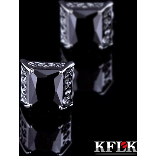 KFLK Jewelry Brand Fashion Crystal Vintage Cuffs links Male Buttons High Quality French shirt cufflinks for mens guests