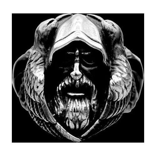 Vikings Ring 316L Stainless Steel Jewelry Men Punk GRIM REAPER Ring Size 7-13