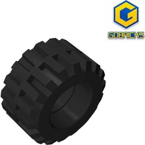 Gobricks GDS-1069 Tire 21mm D. x 12mm - Offset Tread Small Wide, Band Around Center of Tread compatible 87697 6015 60700