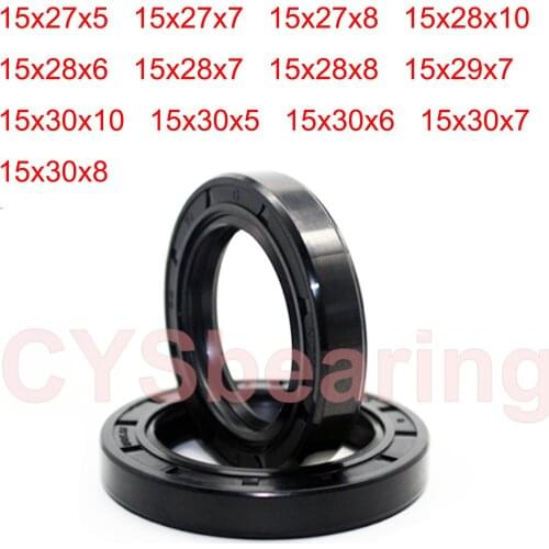 2pc TC Skeleton Oil Seal Rotary Shaft Radial Gasket Spring Steel ID15 15x27x7 15x27x8 15x28x10 15x28x6 15x28x7 15x28x8 15x30x7mm