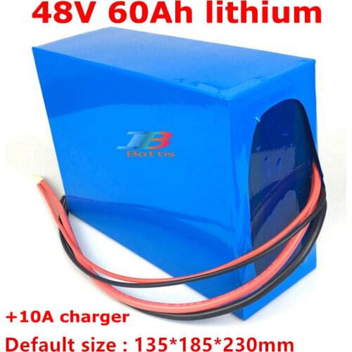 48V 60AH lithium ion battery BMS li ion battery for 3000w AGV scooter bike Tricycle inverter golf cart boat + 10A Charger