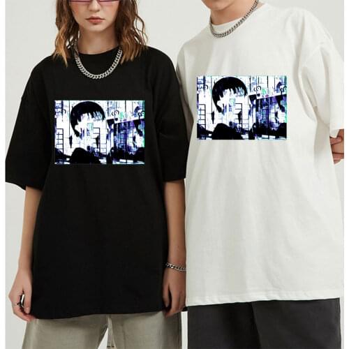 Fashion Manga Serial Experiments Lain T Shirt Men Cotton Iwakura T-shirt Short Sleeved Psychological Fiction Animation Tee Tops