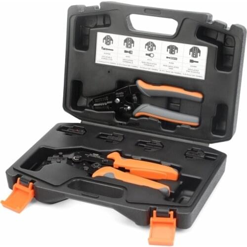 IWISS SN Series Quick Changing Wire Crimper Tool Set Connectors Crimping Plier Kit with 5 Changing Dies(2546B/48B/02C/06WF/6)