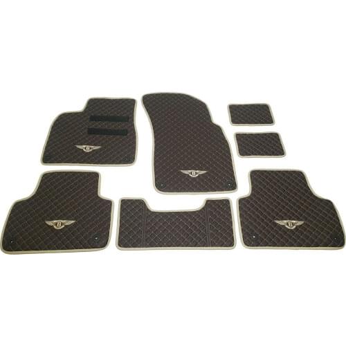 Floor Mats Set Fits Bentley Bentayga Car Mat Kit 2017-2018 Brown Diamond Stitch