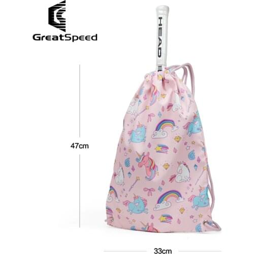 New Pink Blue Tennis Bag GreatSpeed Fashion Tennis Squash Badminton Drawstring Backpack Outdoor Fitness Sports Travel Yoga Bags